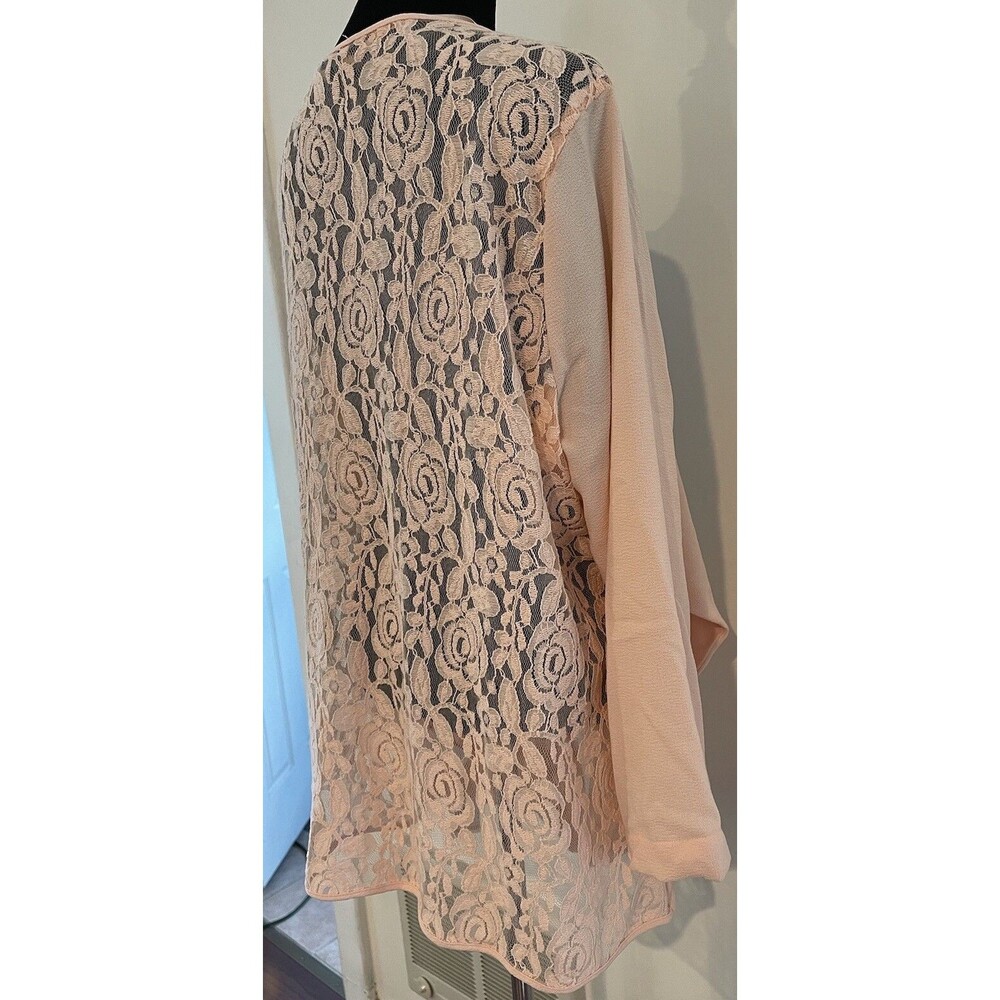 NWT Relativity 2X Blush Pink Draped Cardigan OpenFront Waterfall Long Sleeve $68 - Picture 6 of 6